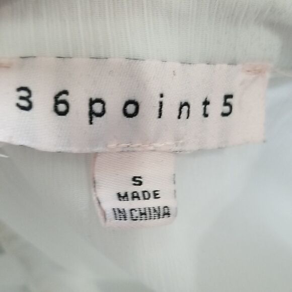 36Piont5 White Ruffle LongSleeve Blouse Sz Small - Picture 8 of 9